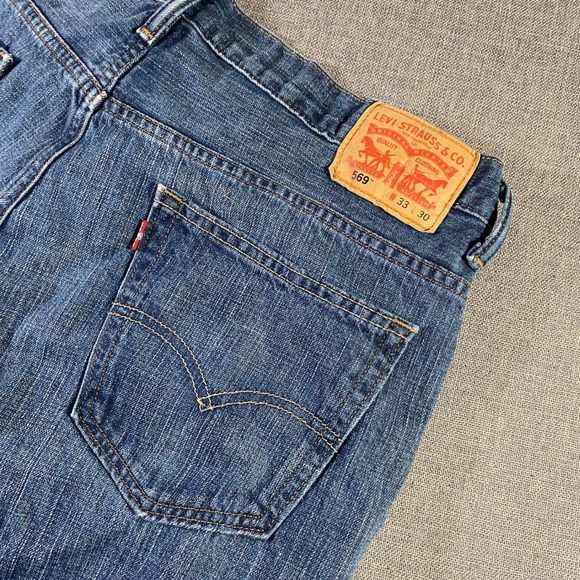 Levi's 569 Men's Jeans W33 L30 Blue Loose Straight Leg Denim Pants - Picture 1 of 8